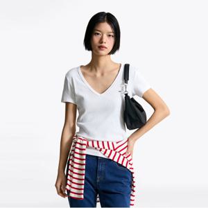 슬림 스트레치 브이넥 티셔츠 (T32F1TTO07TWT1YBR)