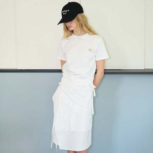 RIBBON DETAILED WRAP SKIRT - WHITE