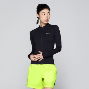 우먼 에센셜 스탠다드핏 집업 래쉬가드 블랙 B3SWWZR001BLK