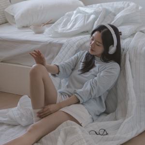 [무케] _시어서커X듀라론 팝콘 여름 양면 냉감 차렵이불(소다) Q + 더스트백