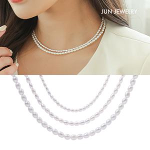 14K 페블 담수진주 목걸이/초커 밥풀진주 레이어드