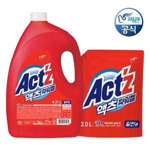 액츠 세탁세제 액체 파워젤(일반) 4.2L 용기+2L 리필 x 1개