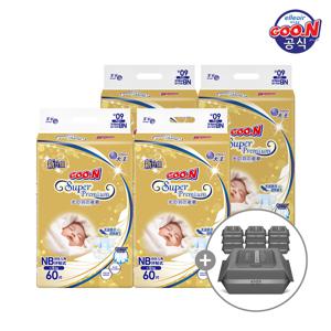 프리미엄 밴드 신생아(SS) 60P x 4팩 (+2박스 구매 시 물티슈 10팩)
