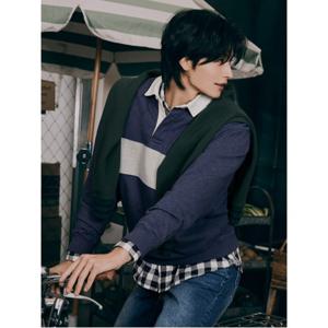 포인트 럭비 티셔츠  블루 (BC4241C12P)