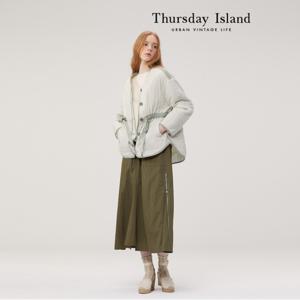 [Thursday Island] 내추럴 배색 퀼팅 점퍼(T232MJP531W)