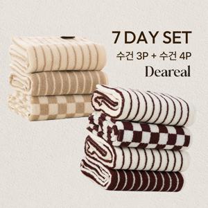 [LIVE]  7 DAY세트 (수건3P+수건4P) +핸드타올1p