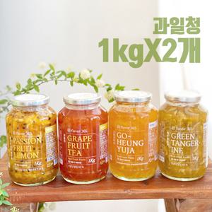 [1+1] 과일청 유자차 청귤차 패션후르츠 레몬차 자몽차 과일차