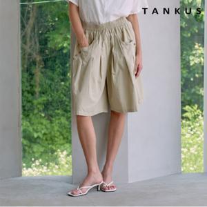 정상가:59,000원 ㅣ 버튼 트리밍 핀턱 포켓 밴딩 하프 팬츠 (TX2PT014L0)