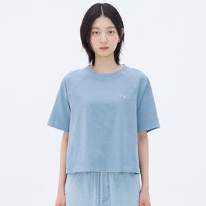 [최초가 59,000]볼륨로고 피그먼트 오버핏 티셔츠 [ASH BLUE]