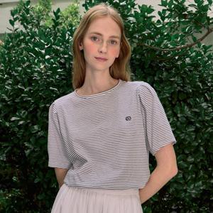 Volume Sleeve Logo Stripe T-shirt - Black