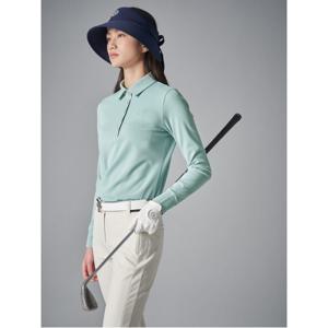 (BJ4241A71L)[Essential] 여성 베이직 칼라 긴팔티셔츠  라이트 그린