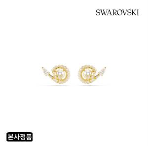 [본사정품] Snake 크리스털 펄 골드 톤 귀걸이 5698888
