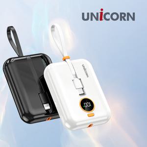 유니콘 10,000mAh 보조배터리 C타입/8핀 동시충전가능 잔량LED표시PB-VC100