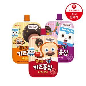 본사직영 롯데 브레드이발소 키즈홍삼 3종 100ml x 20팩