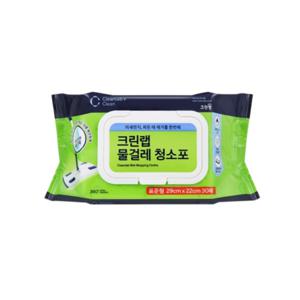 크린랩 물걸레청소포 표준형 29cm x 22cm 30매 생활화학 안전인증 베이킹소다함유 찌든때청소