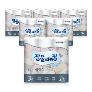 미래생활 잘풀리는집 클래식 화장지 27m x 9롤 x 6팩