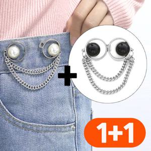 셀러스토리 간편 바지 허리 사이즈 셀프 조절 핀 줄임 단추 클립 진주포인트 2p