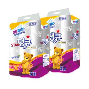 땡큐 화장지 스타땡큐 두루마리휴지 화장지 3겹 30롤 x 2팩