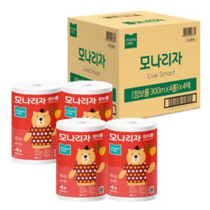 모나리자 점보롤 화장지 300m x 4롤 4팩 (총 16롤)