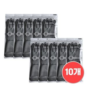 천연 라텍스 고무장갑 10개 (M 사이즈) 스마트폰 터치 가능/강한 탄성/미끄러움 방지