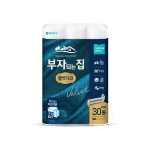 모나리자 부자되는집 벨벳데코 30m30롤 프리미엄 천연펄프 국내생산