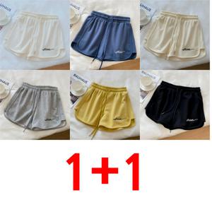 1+1  반바지 여름 신상 루즈핏 아우터 홈웨어 하의 하이웨스트 캐주얼 와이드 요가 핫팬츠 스포츠 여성복