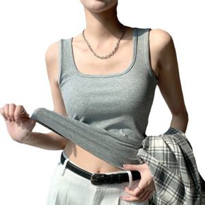 스퀘어넥 슬리브리스 나시 티셔츠