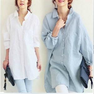 여성 롱셔츠 원피스 레이어드 오버핏 봄 여름
