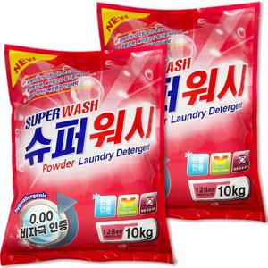 찬물에 잘 녹는 가루세탁세제 10kgx2개 찬물 세제