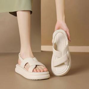여성 통굽 샌들 4cm 편안한 플랫폼 패션 여름 부드러운 밑창 샌들