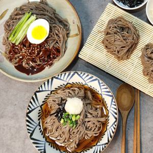 우정제면소 메밀소바 6인분+비빔메밀막국수 6인분 (생면 2kg+메밀장 6봉+비빔장 6봉)
