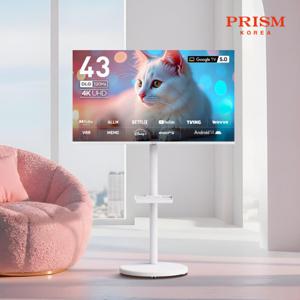 프리무빙 화이트 43인치 4K UHD TV 삼탠바이미 구글 5.0 스마트 CP43G5W+스탠드 PL2743