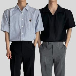 남자 반팔 셔츠 50종 남성 여름 린넨 마 남방 정장 와이 시어서커 링클프리 헨리넥 오픈카라 하와이안