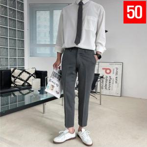 남자 슬랙스 팬츠 50종 남성 통 세미 와이드 정장 슬렉스 밴딩 스판 면 바지 빅사이즈 36 38 봄 가을
