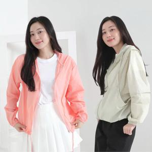 여성 여름 아노락 여자 경량 후드 바람막이 점퍼