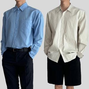 남자 여름 린넨 셔츠 50종 남성 마 남방 정장 와이 시어서커 링클프리 헨리넥 오픈 카라 오버핏 빅사이즈