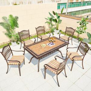 TY088 주물/야외테이블세트 모음/바베큐테이블 세트모음-18번 세트  160cm  대리석 테이블