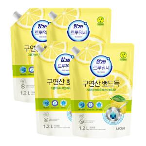 참그린트루워시 구연산 레몬 1.2L 리필 x 4