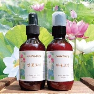 연꽃 토너와 로션 세트 160g 청소년 성인 중학생 지성 피부 트러블 진정 기초 화장품 남성 여성