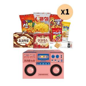 크라운제과 레트로 라디오 스타 8종 과자선물박스 428g x 1세트 소비기한 25년 9월 13일