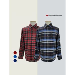 [마운틴가이드]봄 가을 등산복 남성 울 혼방 체크 셔츠 모직 남방 JPM-T2303-195-2