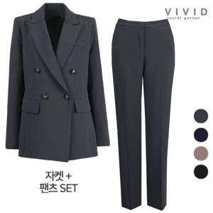 VIVID SET 여성 보보스판 자켓+팬츠 정장세트