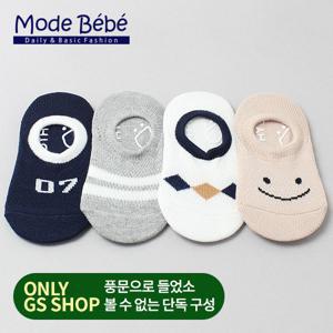 [주크(JOOC)] C스마일맨망사 덧신 4켤레 세트 유아 아동양말