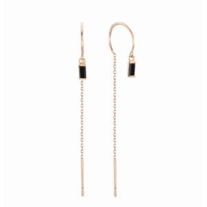 [로이드] 바게트 블랙스톤 링 14K 귀걸이 LPSH4077G