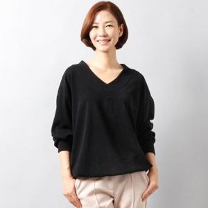 [아이우먼]빅사이즈브이넥티 3125L409 골지브이니트티 WW