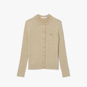 [시즌오프 30% 인하] 라코스테 공식 여성 가먼트 다잉 케이블 긴팔 가디건 AF9584-55G 02S
