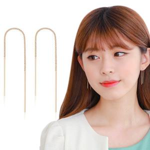 [미니아트] 14K GOLD 송송 롱체인 롱귀걸이   G664
