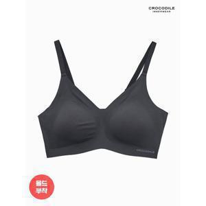 [크로커다일 이너웨어]라이크라 몰드부착 스트랩 감탄브라 블랙
