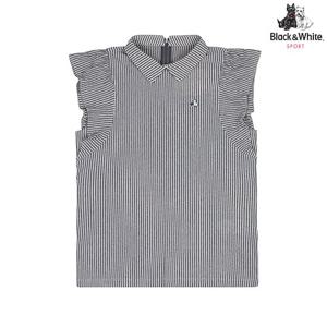 [블랙앤화이트] 여성 프릴소매 민소매 티셔츠 9805LZSP_GREY