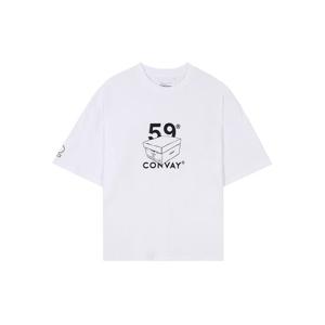 [지이크]59 X CONVAY 오버핏 프린팅 티셔츠 화이트 (PGIBD8711)